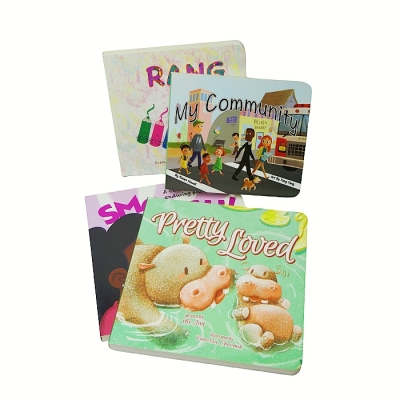 Personalized printing cardboard book luxury cardboard montessori learning book for kids