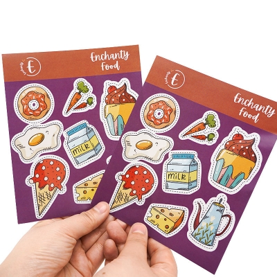 Custom Logo Label Waterproof Shiny Sticker Sheet Self Adhesive Vinyl Die Cut Sticker Printing