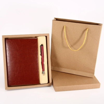 Lined Journal Notebook Gift Set A5 PU Leather Custom Logo Pages School Business College Ruled Note Book Printing