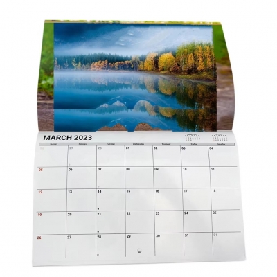 Saddle Stitching Calendar Coated Paper Wall Month Planner Custom Logo 2026 Calendar Printing