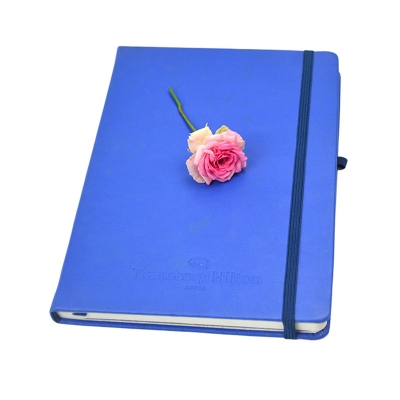 Custom PU Leather Hardcover Journal Notebook Ribbon Bookmark Notepad Printing