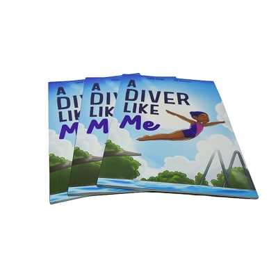 Glossy Lamination Custom Softcover Book Printing Service Glue Binding Children Story Book