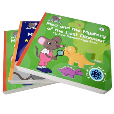 Custom Size Children Touch Bilingual Thick White Cardboard Early Education Pop Up Board Book Printing